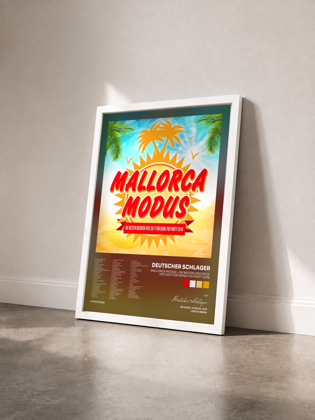 #blanc Tableau de l'album Mallorca Modus - Die besten Discofox Hits 2017 für deine Fox Party 2018 de Deutscher Schlager vu de trois quarts, cadre blanc