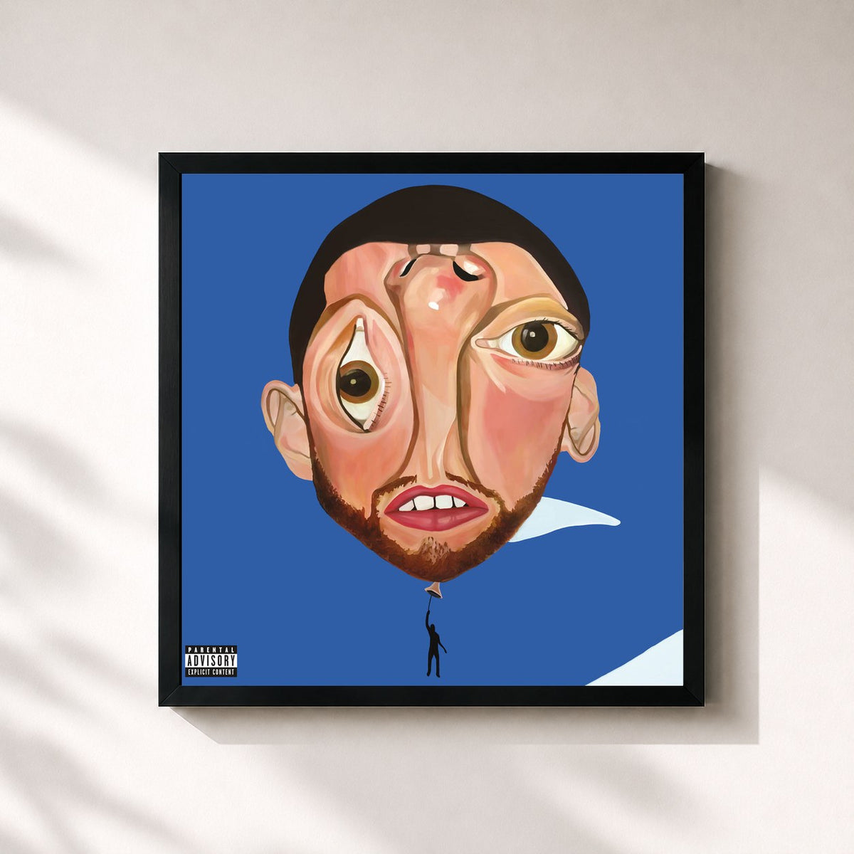 #noir Balloonerism by Mac Miller as a square framed art print, black 32x32 cm frame