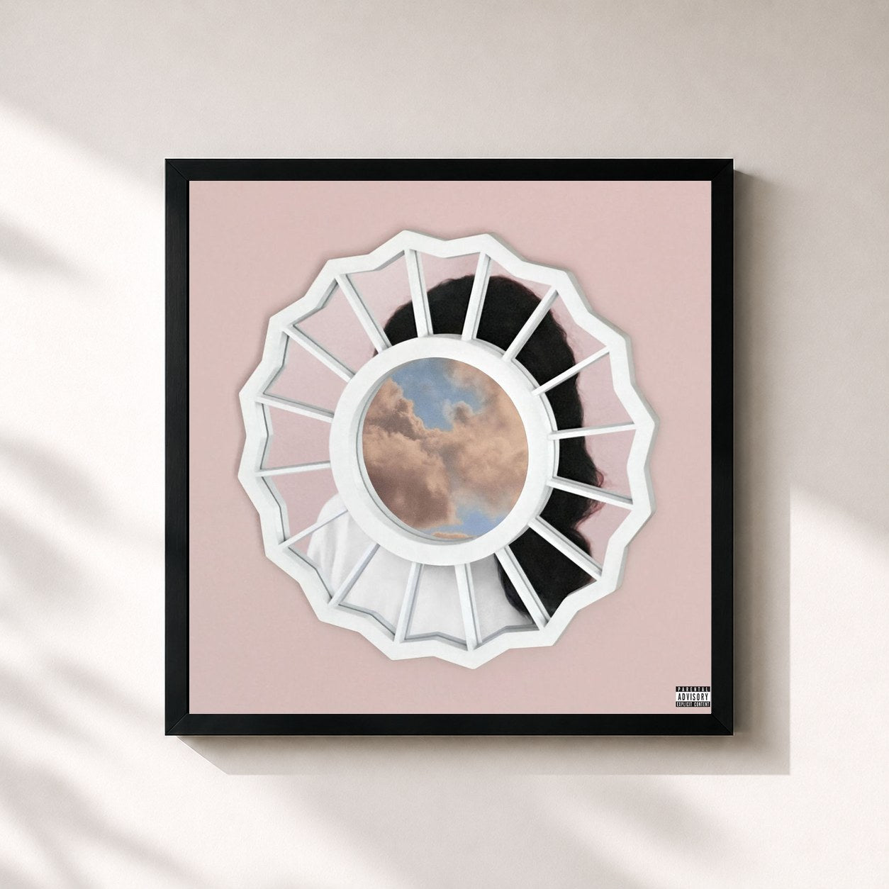 #noir Tableau carré de l'album The Divine Feminine de Mac Miller, cadre noir 32x32 cm