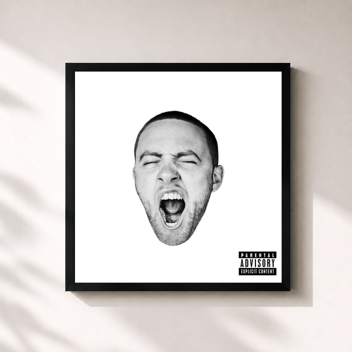 #noir GO:OD AM by Mac Miller as a square framed art print, black 32x32 cm frame