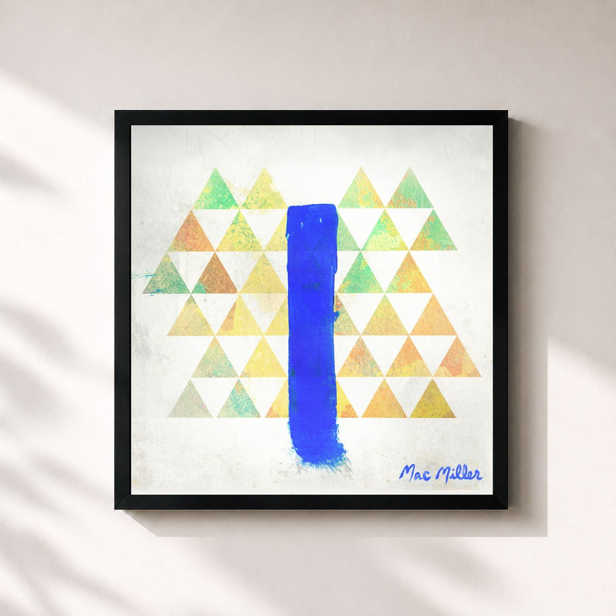 #noir Blue Slide Park by Mac Miller as a square framed art print, black 32x32 cm frame