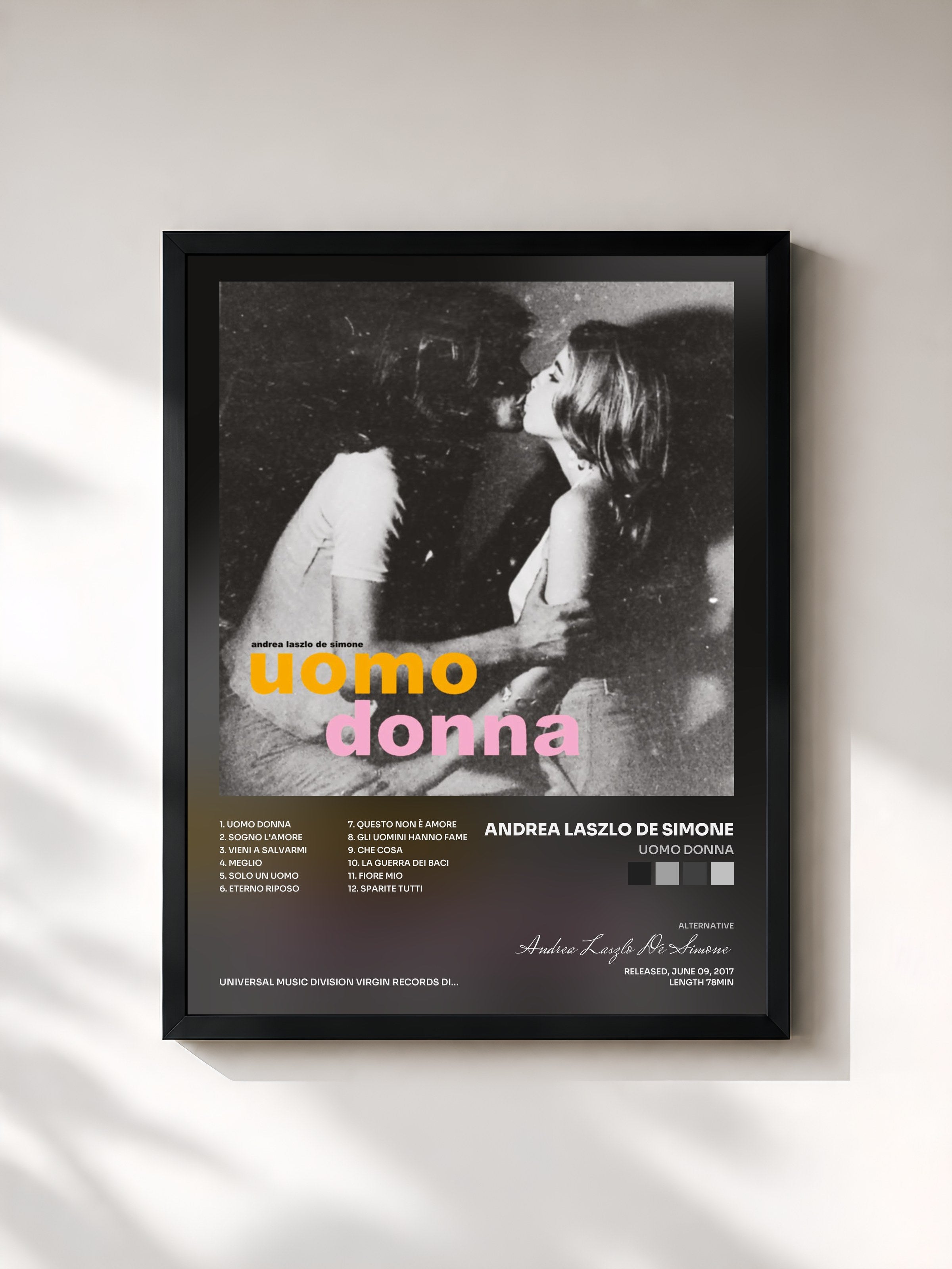 #noir Tableau de l'album Uomo Donna de Andrea Laszlo De Simone, cadre noir, imprimé et encadré en France