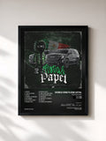 #noir Tableau de l'album Tinta & Papel de Doble ONE Flow Letal, cadre noir, imprimé et encadré en France