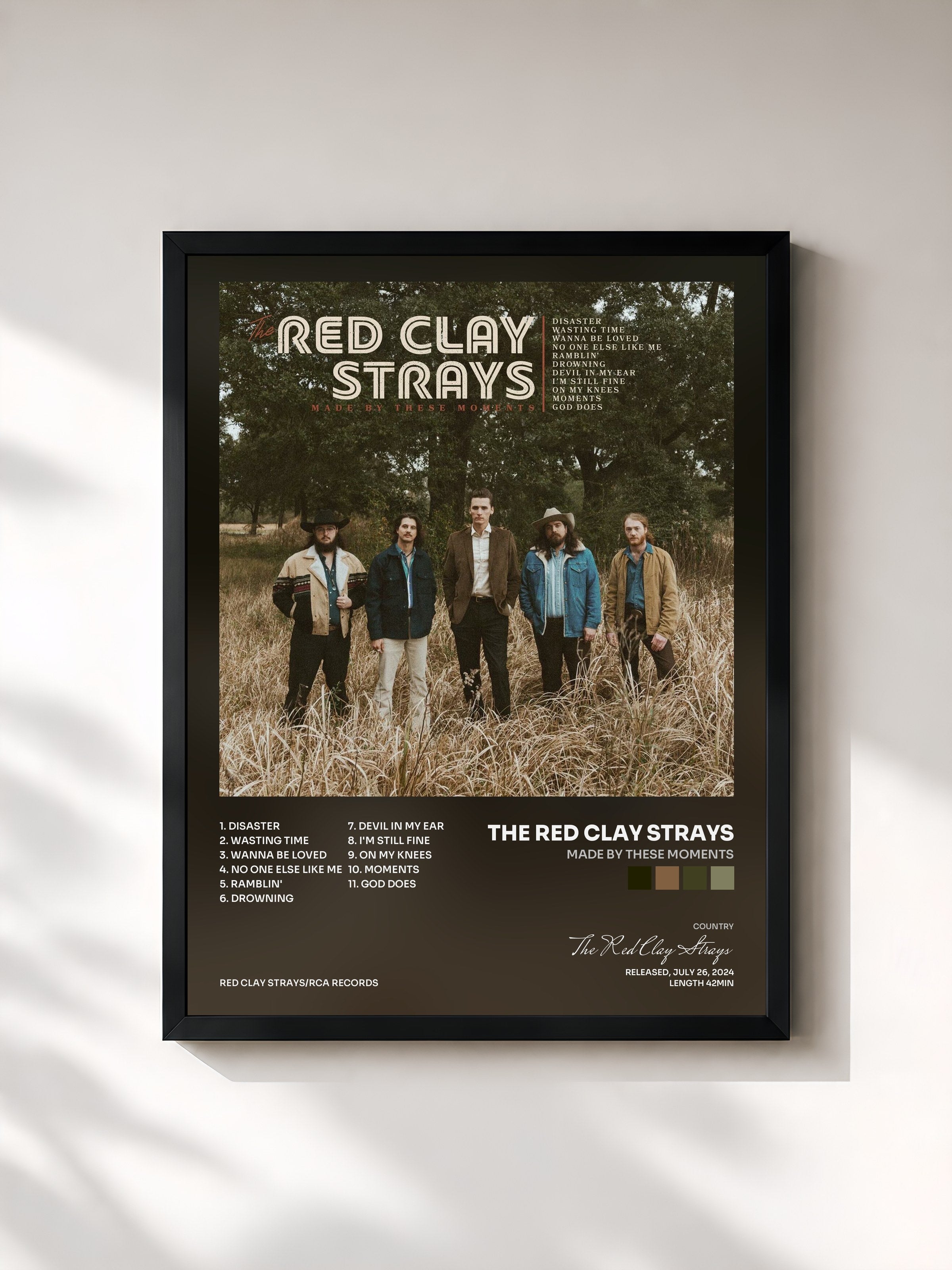 #noir Tableau de l'album Made by These Moments de The Red Clay Strays, cadre noir, imprimé et encadré en France