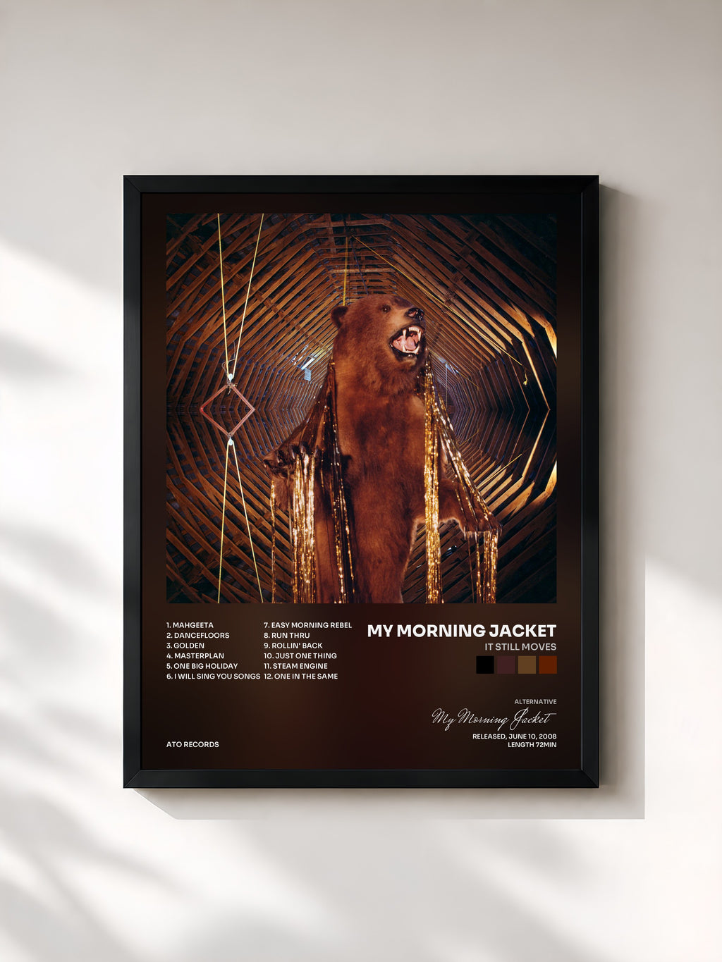 #noir Tableau de l'album It Still Moves de My Morning Jacket, cadre noir, imprimé et encadré en France