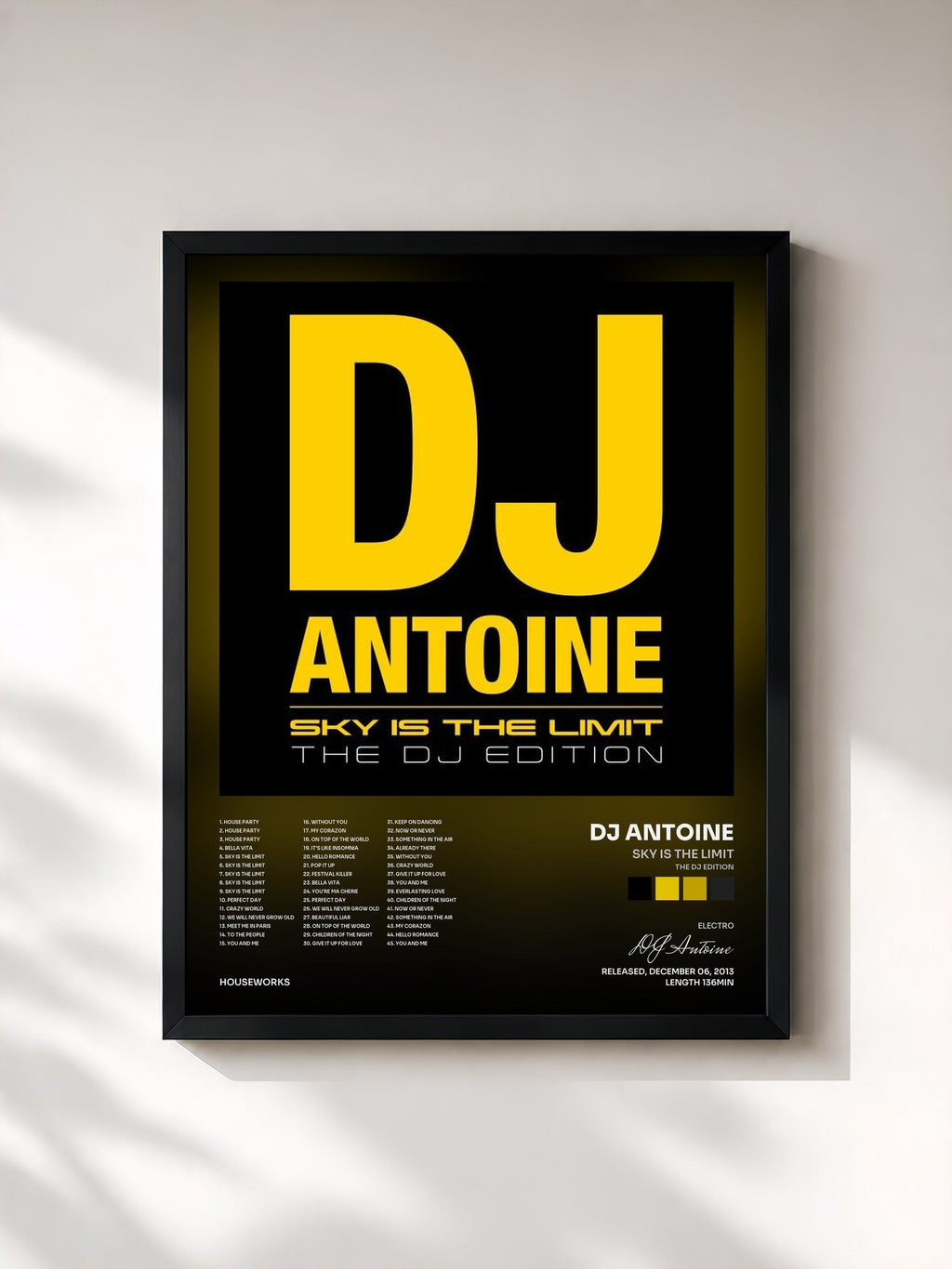 #noir Sky Is the Limit (The DJ Edition) de DJ Antoine en lámina enmarcada, marco negro, impresa y enmarcada en Francia