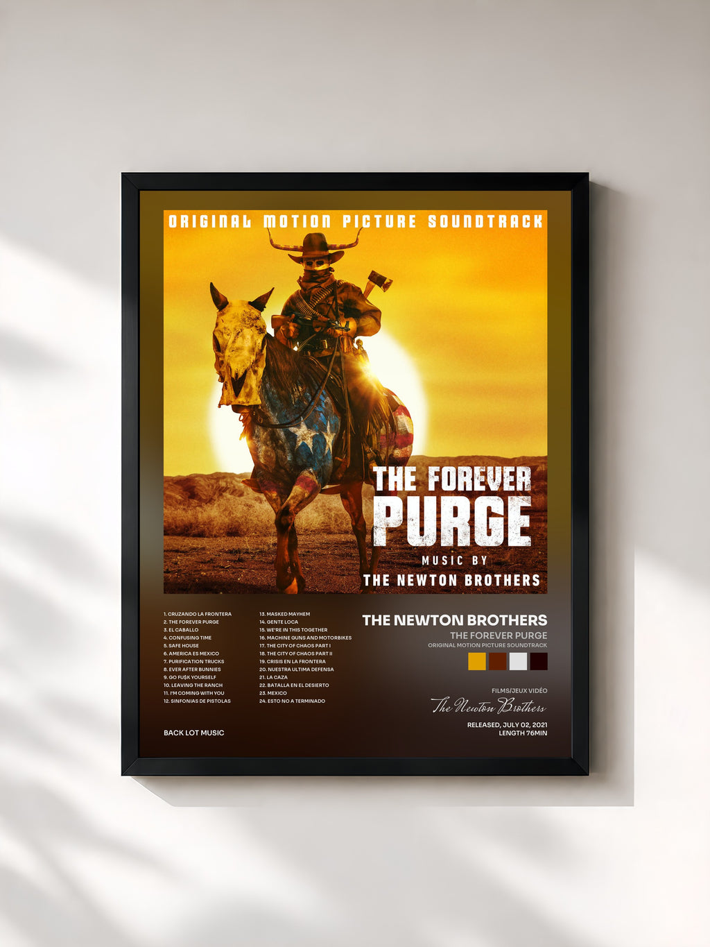 #noir The Forever Purge (Original Motion Picture Soundtrack) di The Newton Brothers in stampa incorniciata, cornice nera, stampata e incorniciata in Francia