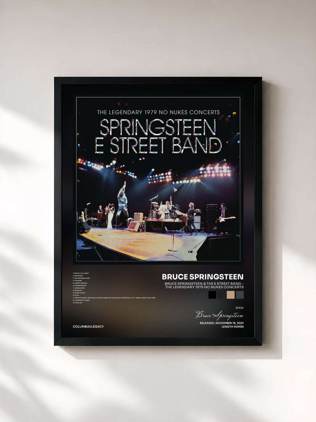 #noir Bruce Springsteen & The E Street Band - The Legendary 1979 No Nukes Concerts by Bruce Springsteen as a framed art print, black frame, printed and framed in France