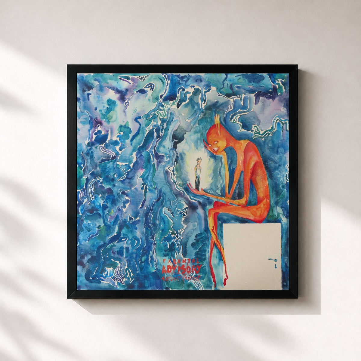 #noir Tableau carré de l'album L’HERMITE de Ajna, cadre noir 32x32 cm