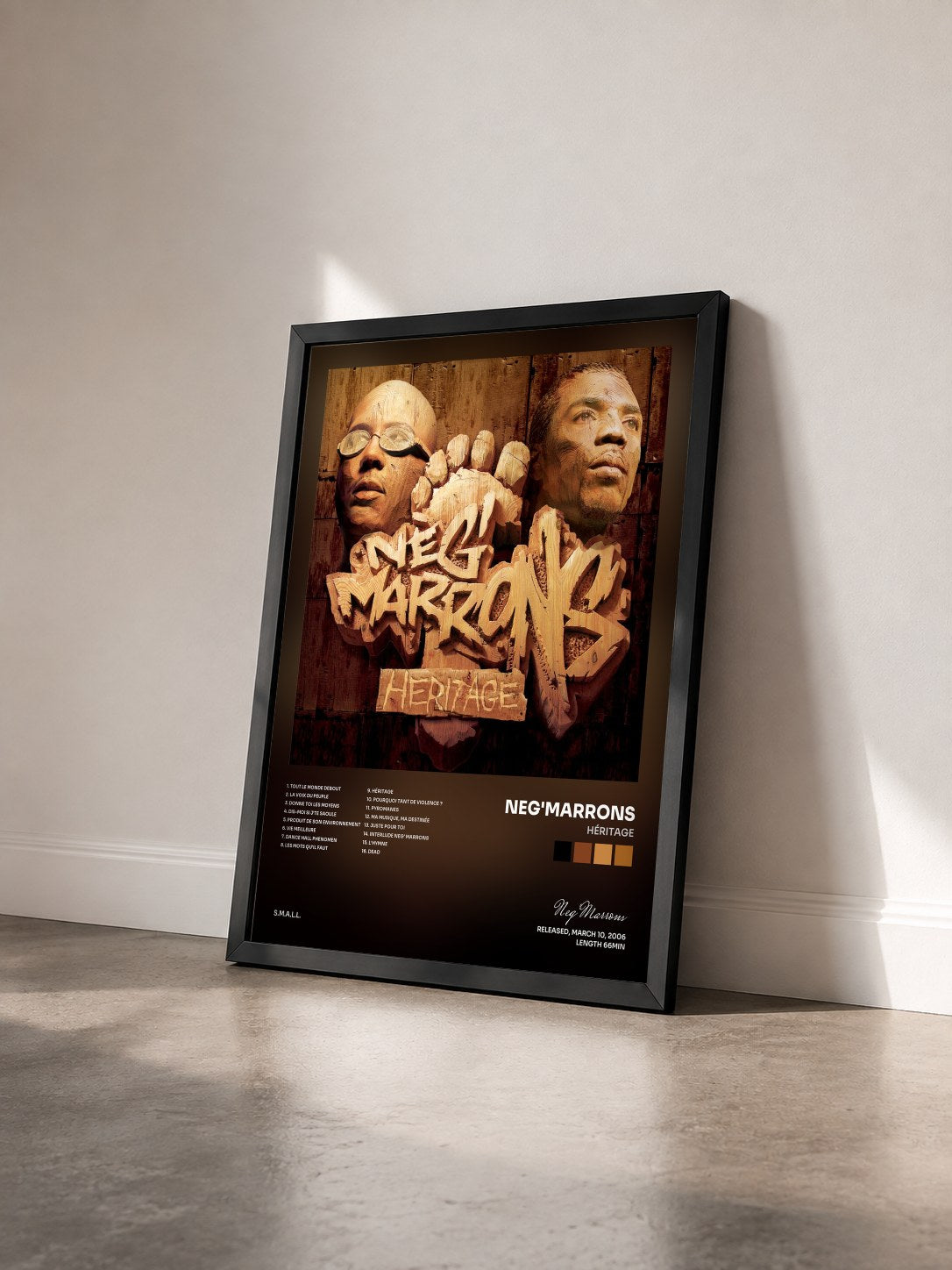 #noir Héritage by Neg'Marrons as a framed art print seen at an angle, black frame