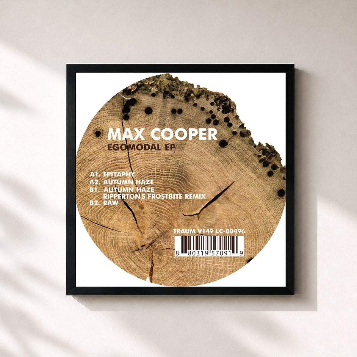 #noir Tableau carré de l'album Egomodal - EP de Max Cooper, cadre noir 32x32 cm