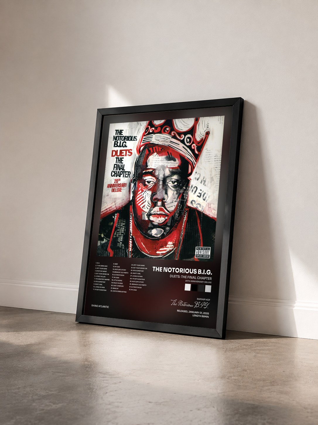 #noir Tableau de l'album Duets: The Final Chapter (20th Anniversary Deluxe) de The Notorious B.I.G. vu de trois quarts, cadre noir