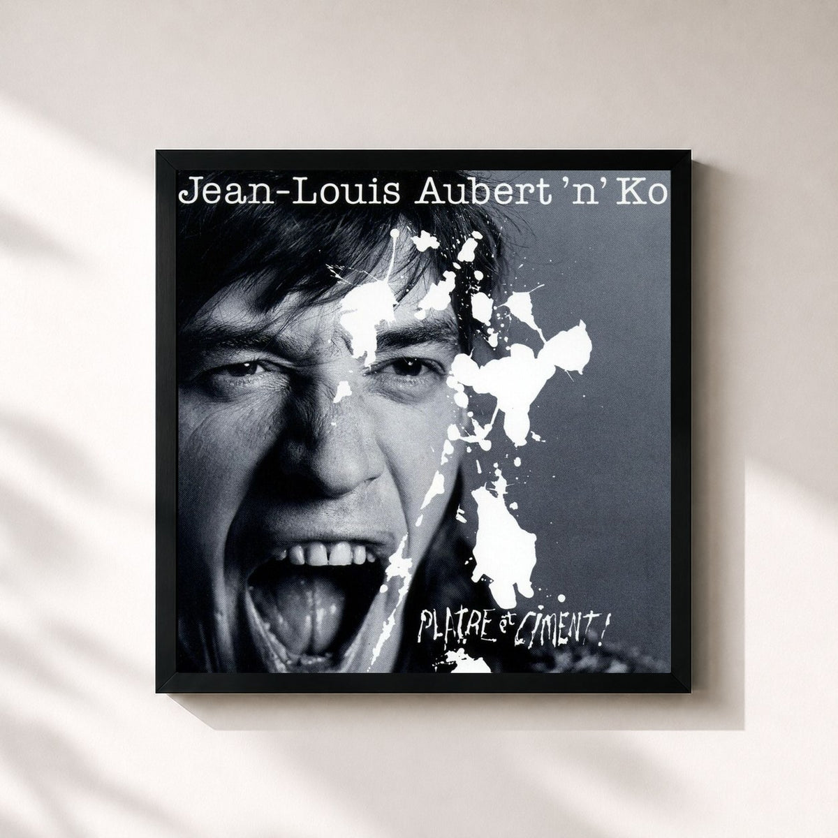 #noir platre et ciment by Jean-Louis Aubert as a square framed art print, black 32x32 cm frame