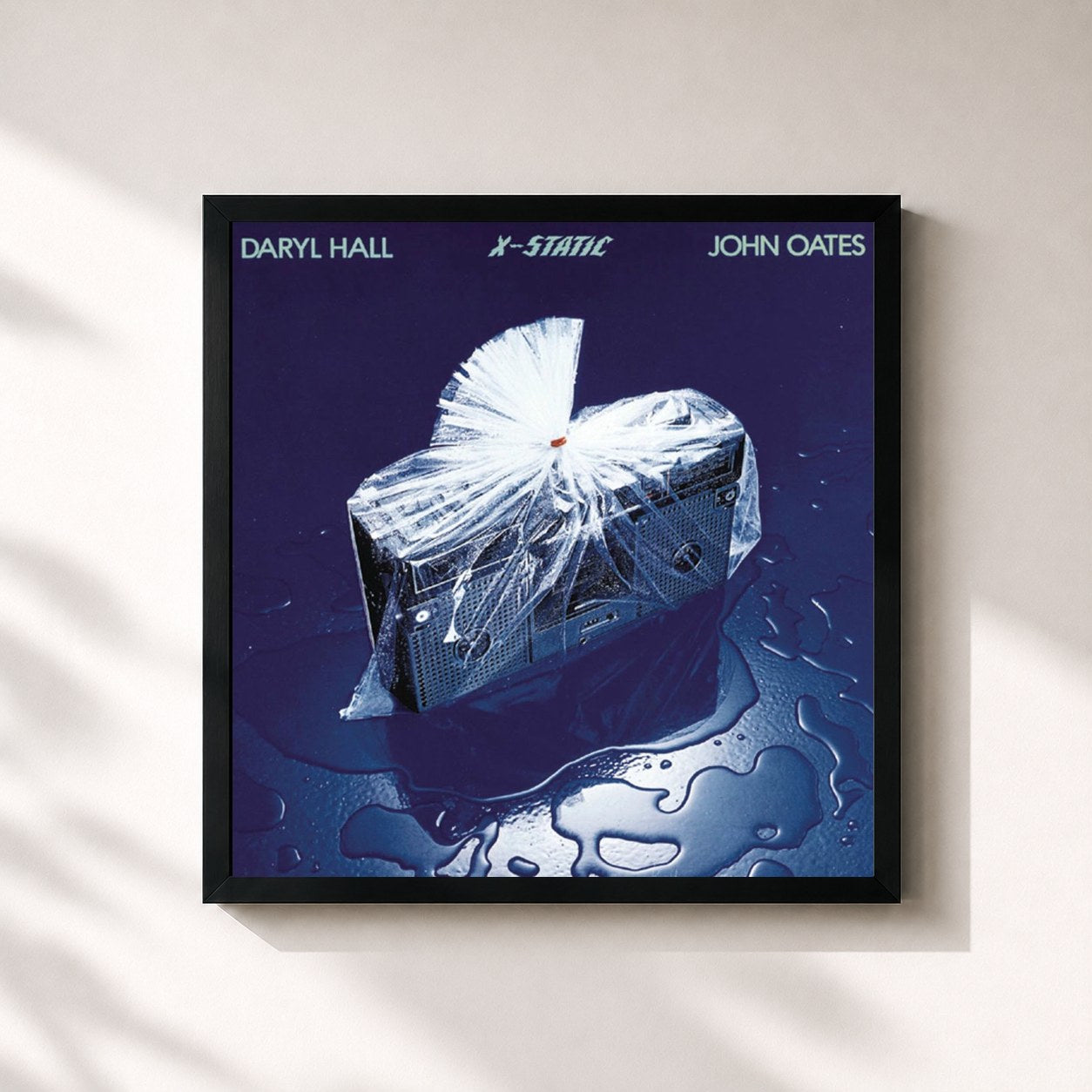 #noir Tableau carré de l'album X-Static (Expanded Edition) de Daryl Hall & John Oates, cadre noir 32x32 cm