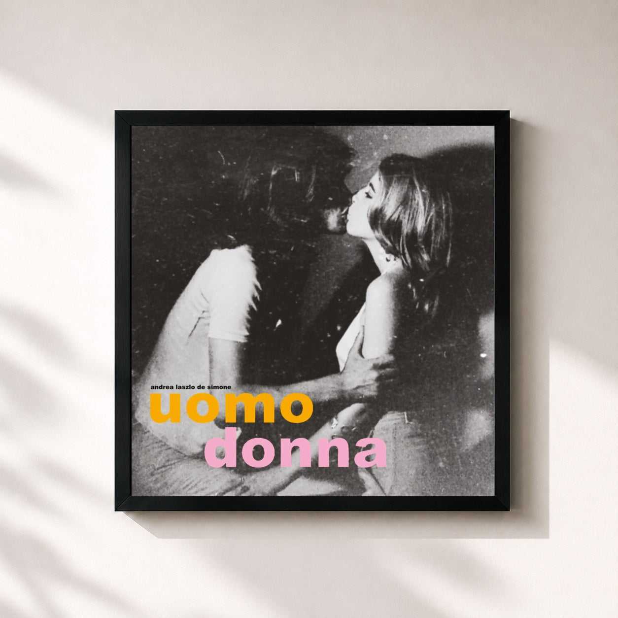 #noir Tableau carré de l'album Uomo Donna de Andrea Laszlo De Simone, cadre noir 32x32 cm