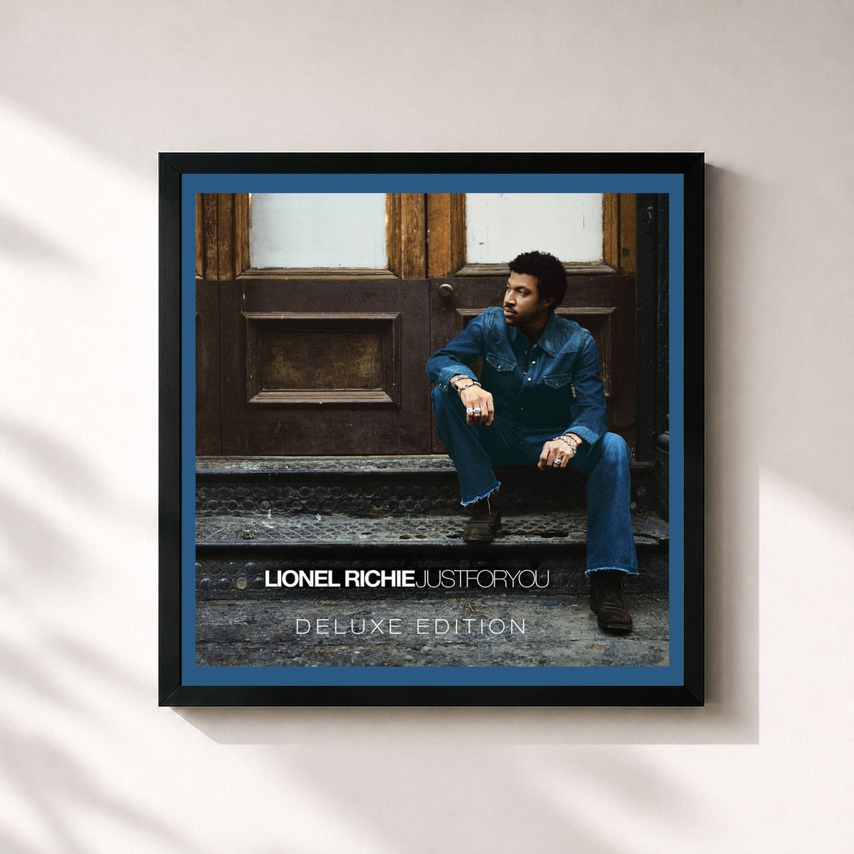 #noir Tableau carré de l'album Just For You (Deluxe Edition) de Lionel Richie, cadre noir 32x32 cm