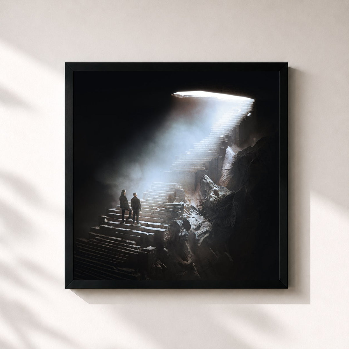 #noir Tableau carré de l'album ALPHA de Djadja & Dinaz, cadre noir 32x32 cm