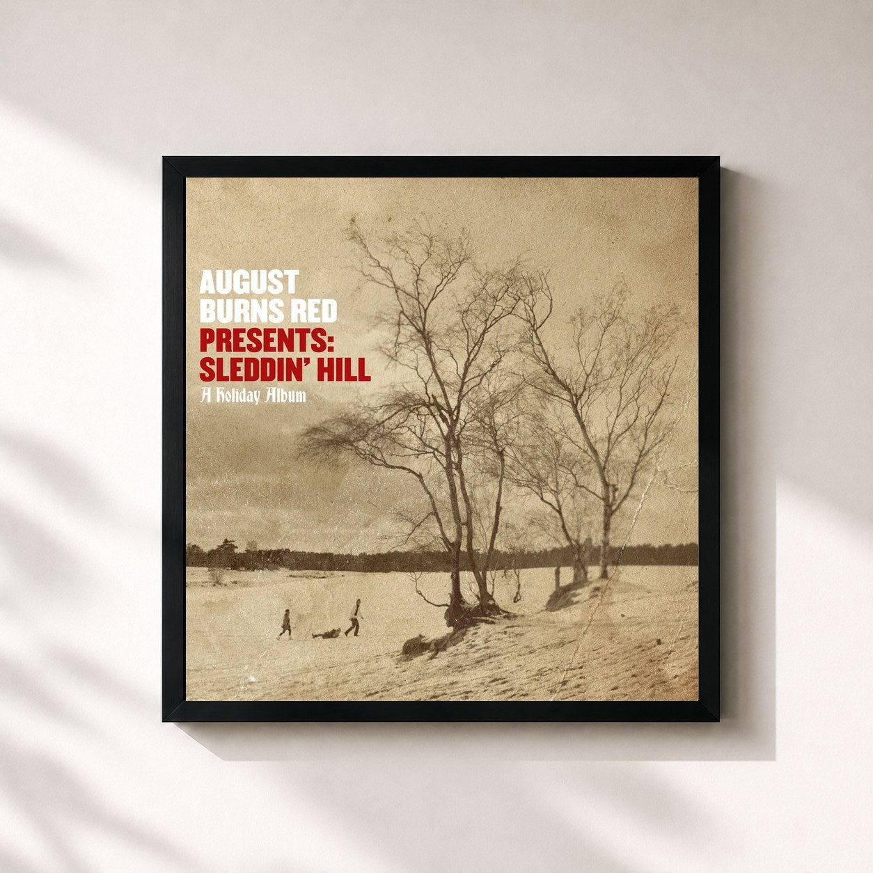 #noir Tableau carré de l'album August Burns Red Presents: Sleddin' Hill, A Holiday Album de August Burns Red, cadre noir 32x32 cm