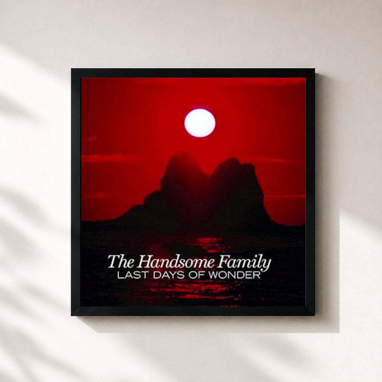 #noir Tableau carré de l'album Last Days of Wonder de The Handsome Family, cadre noir 32x32 cm