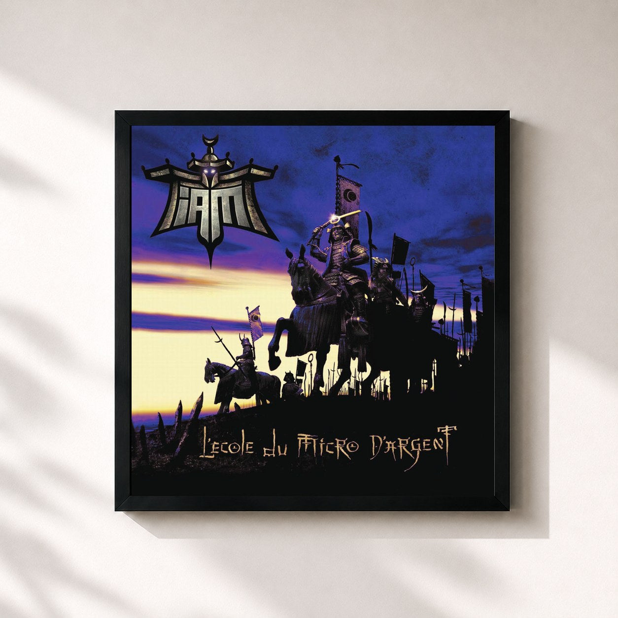 #noir Tableau carré de l'album L'école Du Micro D'argent (Edition Collector) de IAM, cadre noir 32x32 cm