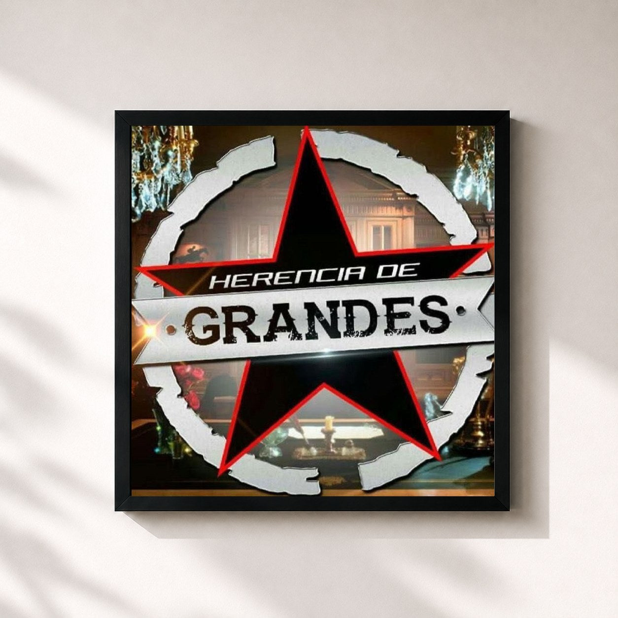 #noir Tableau carré de l'album En La Parranda de Herencia De Grandes, cadre noir 32x32 cm
