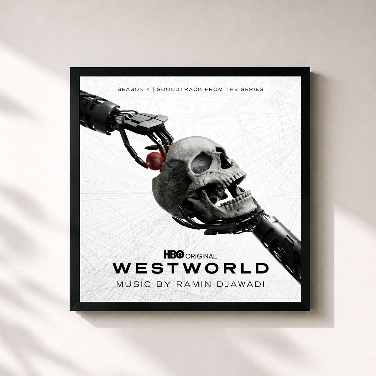 #noir Tableau carré de l'album Westworld: Season 4 (Soundtrack from the HBO® Series) de Ramin Djawadi, cadre noir 32x32 cm