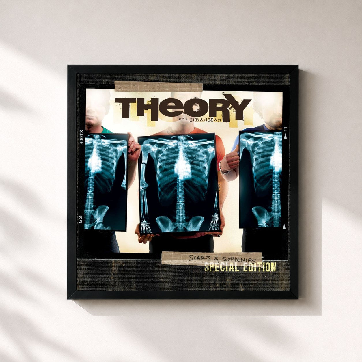 #noir Tableau carré de l'album Scars & Souvenirs (Special Edition) de Theory of a Deadman, cadre noir 32x32 cm