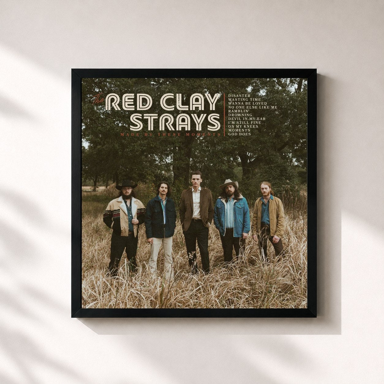 #noir Tableau carré de l'album Made by These Moments de The Red Clay Strays, cadre noir 32x32 cm