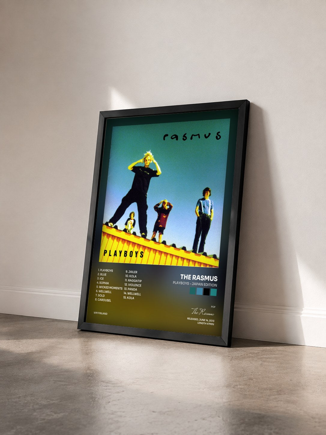 #noir Tableau de l'album Playboys - Japan Edition de The Rasmus vu de trois quarts, cadre noir