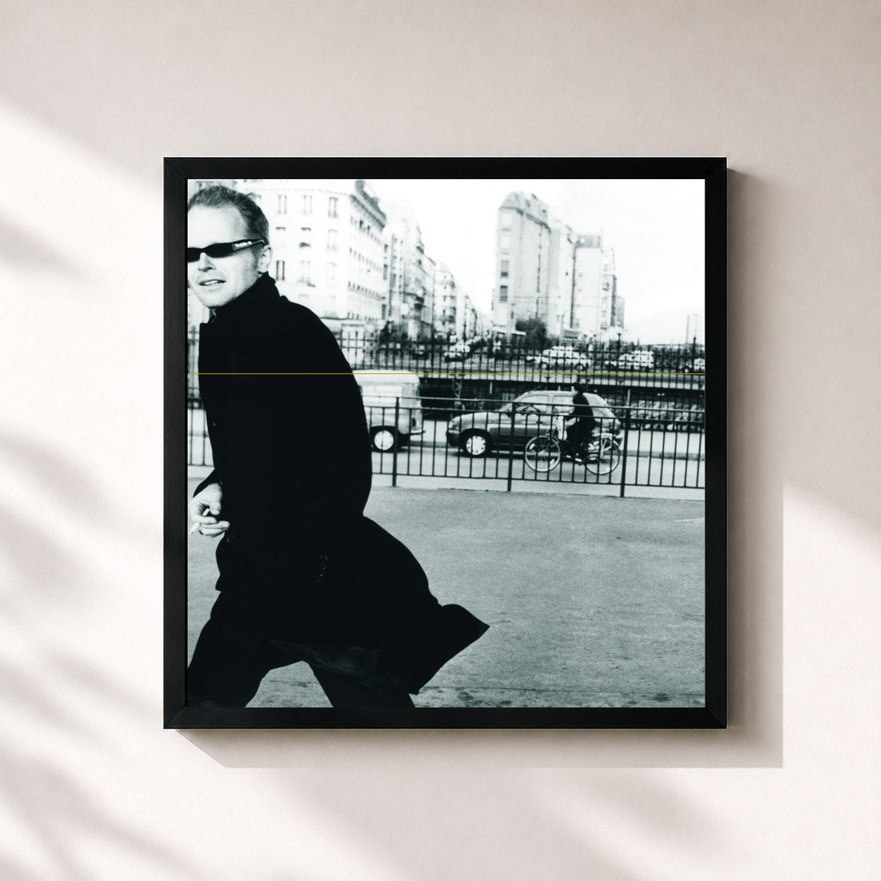 #noir Tableau carré de l'album Bleibt alles anders (Remastered 2016) de Herbert Grönemeyer, cadre noir 32x32 cm
