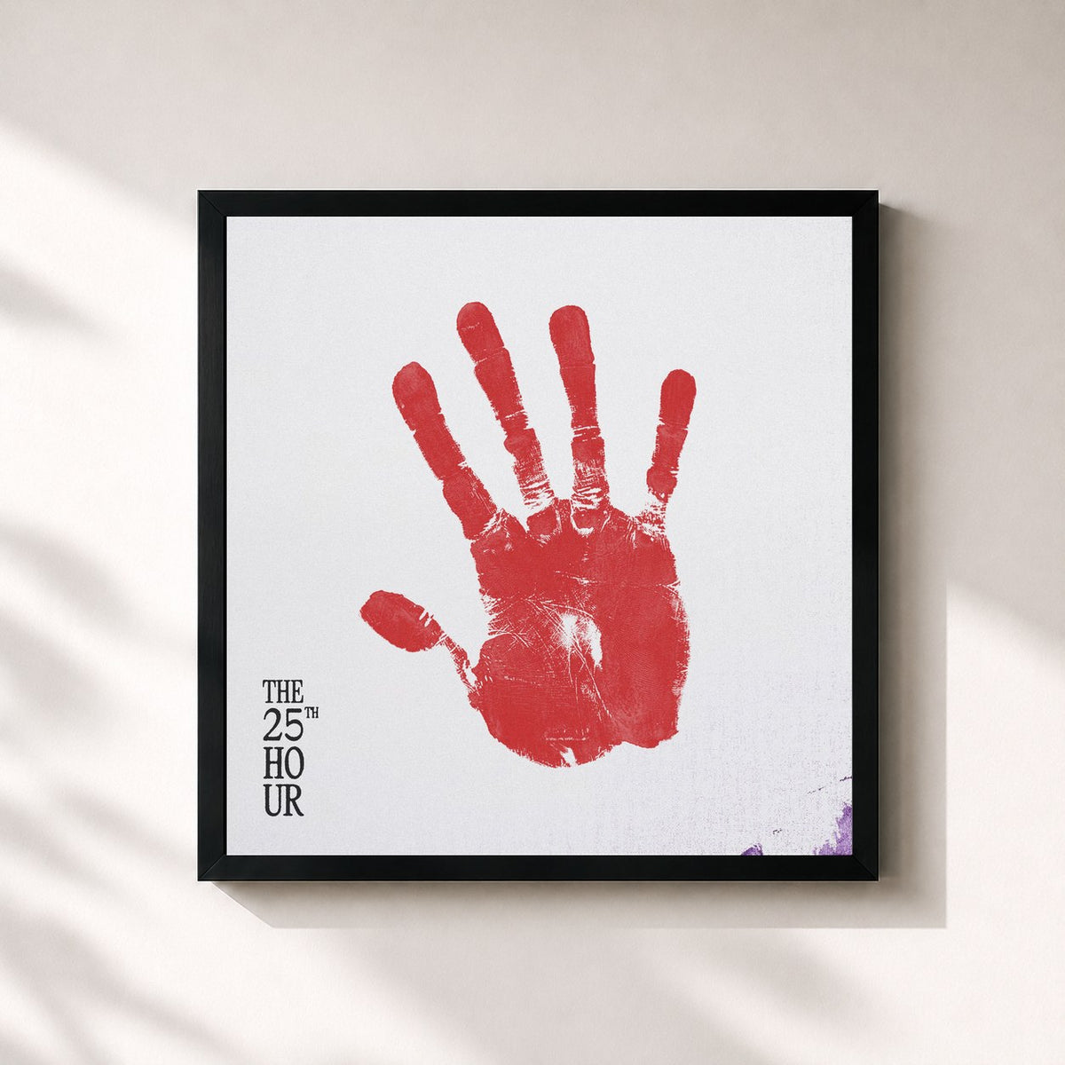 #noir Tableau carré de l'album THE 25TH HOUR de Rilès, cadre noir 32x32 cm