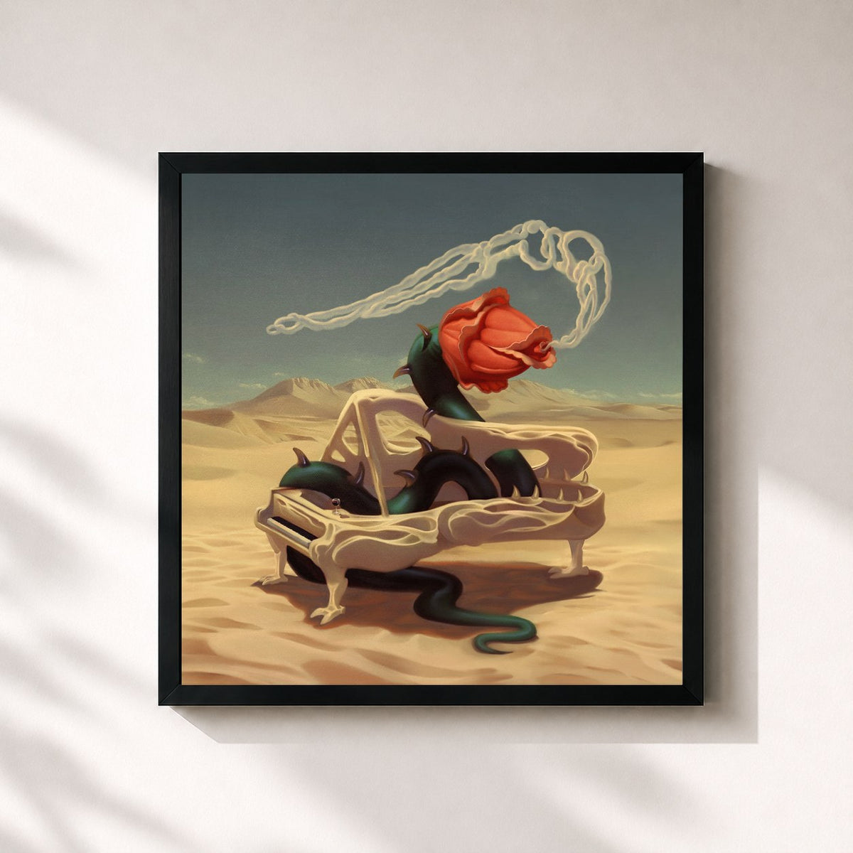 #noir Cognacs & Cigarettes di Jungle Jack in stampa quadrata incorniciata, cornice nera 32x32 cm