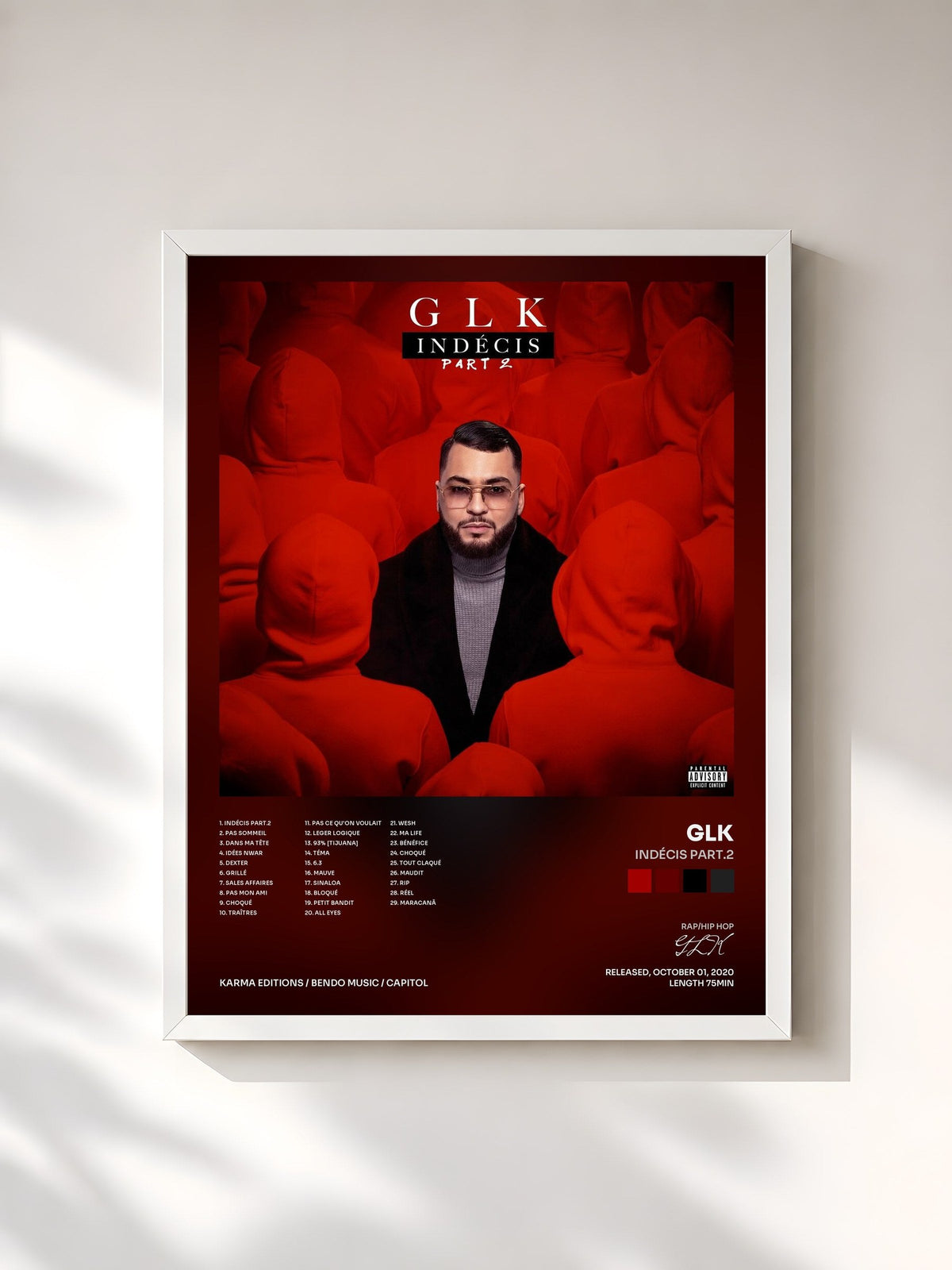 #blanc Indécis Part.2 by GLK as a framed art print, white frame, printed and framed in France