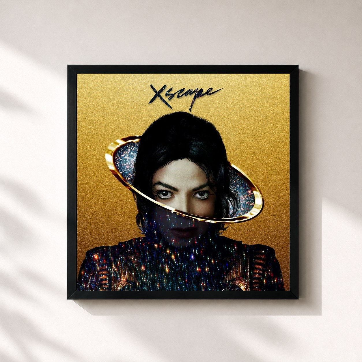 #noir XSCAPE di Michael Jackson in stampa quadrata incorniciata, cornice nera 32x32 cm