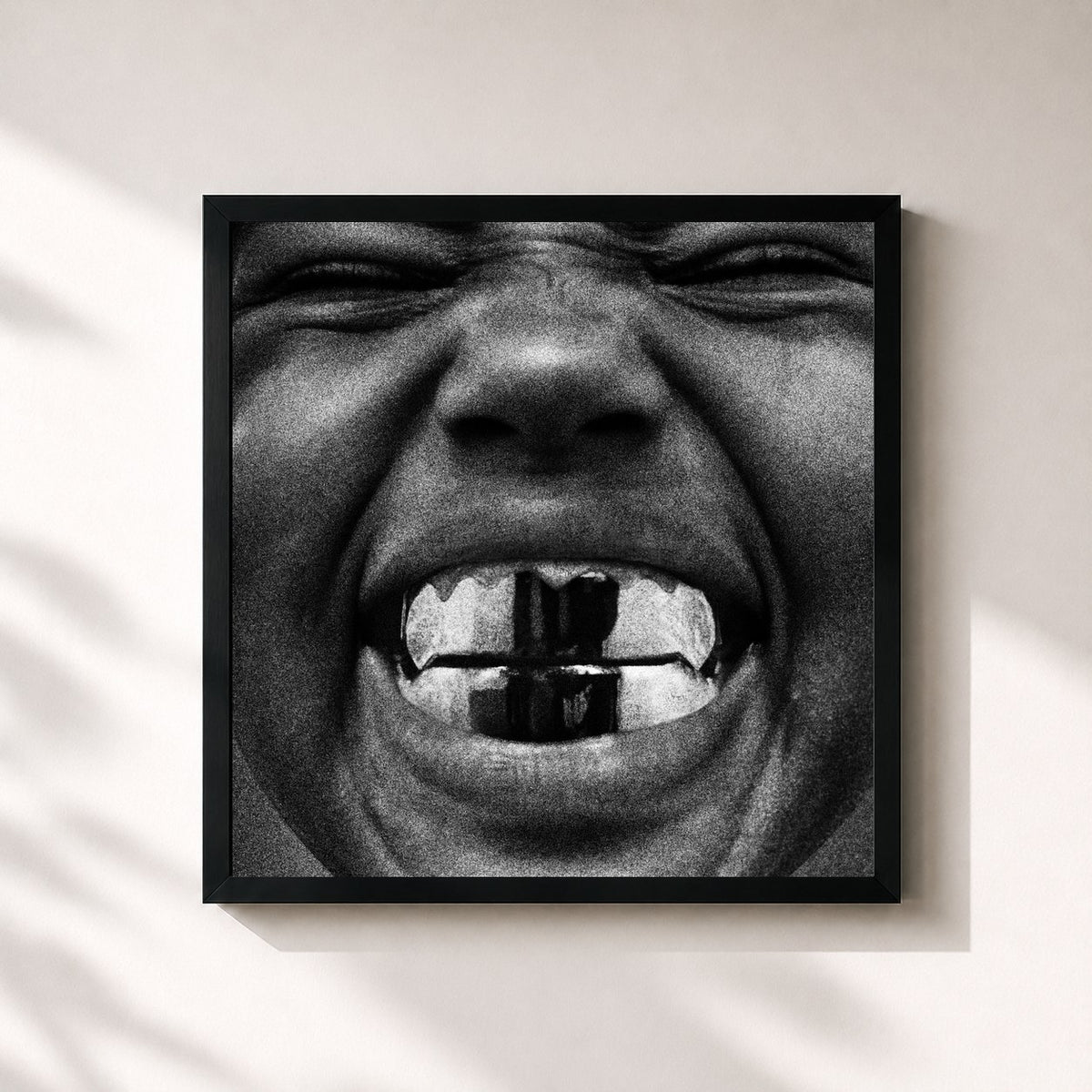 #noir Tableau carré de l'album BULLY de Kanye West, cadre noir 32x32 cm