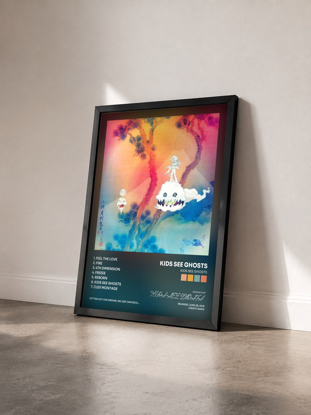 #noir Tableau de l'album KIDS SEE GHOSTS de KIDS SEE GHOSTS vu de trois quarts, cadre noir