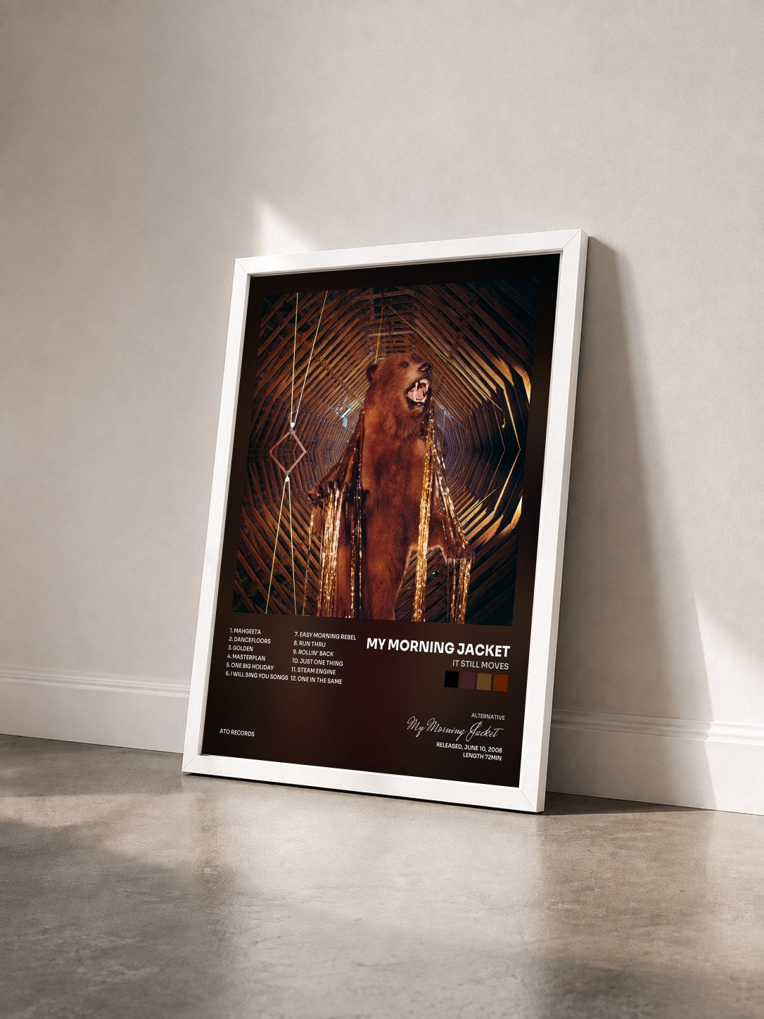 #blanc Tableau de l'album It Still Moves de My Morning Jacket vu de trois quarts, cadre blanc