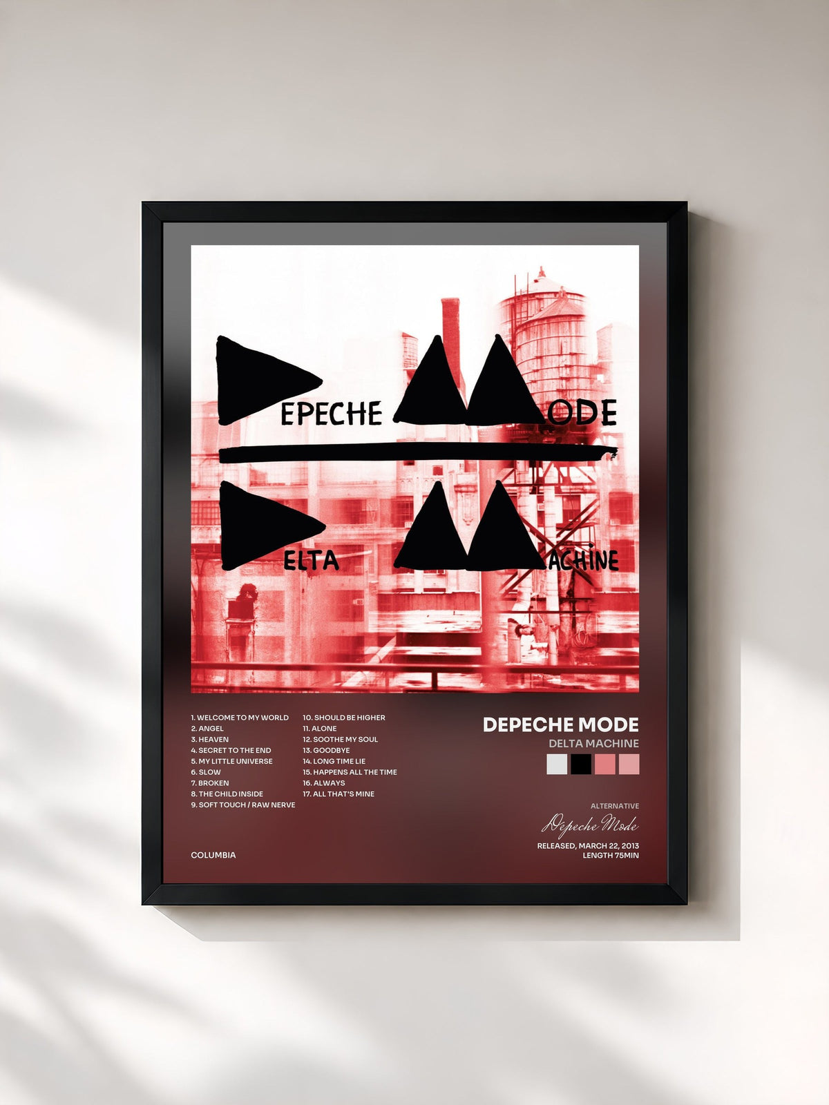 #noir Delta Machine von Depeche Mode als gerahmter Kunstdruck, schwarzer Rahmen, gedruckt und gerahmt in Frankreich