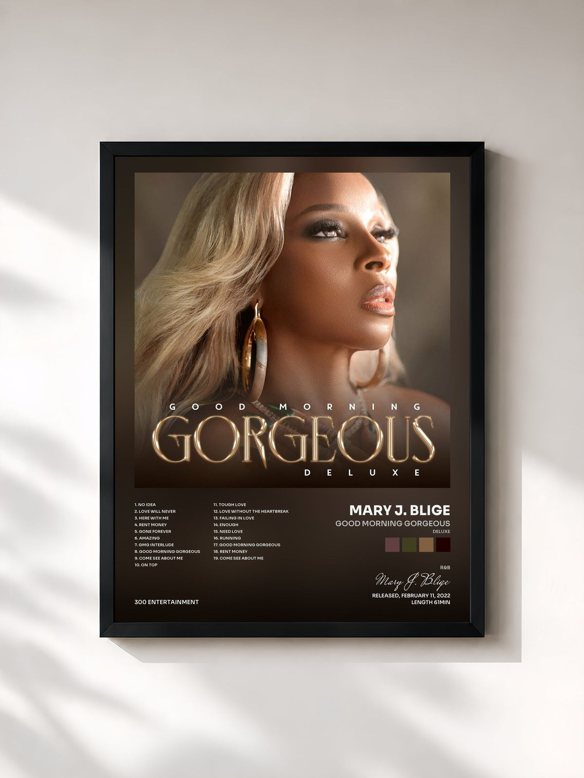 #noir Good Morning Gorgeous (Deluxe) von Mary J. Blige als gerahmter Kunstdruck, schwarzer Rahmen, gedruckt und gerahmt in Frankreich