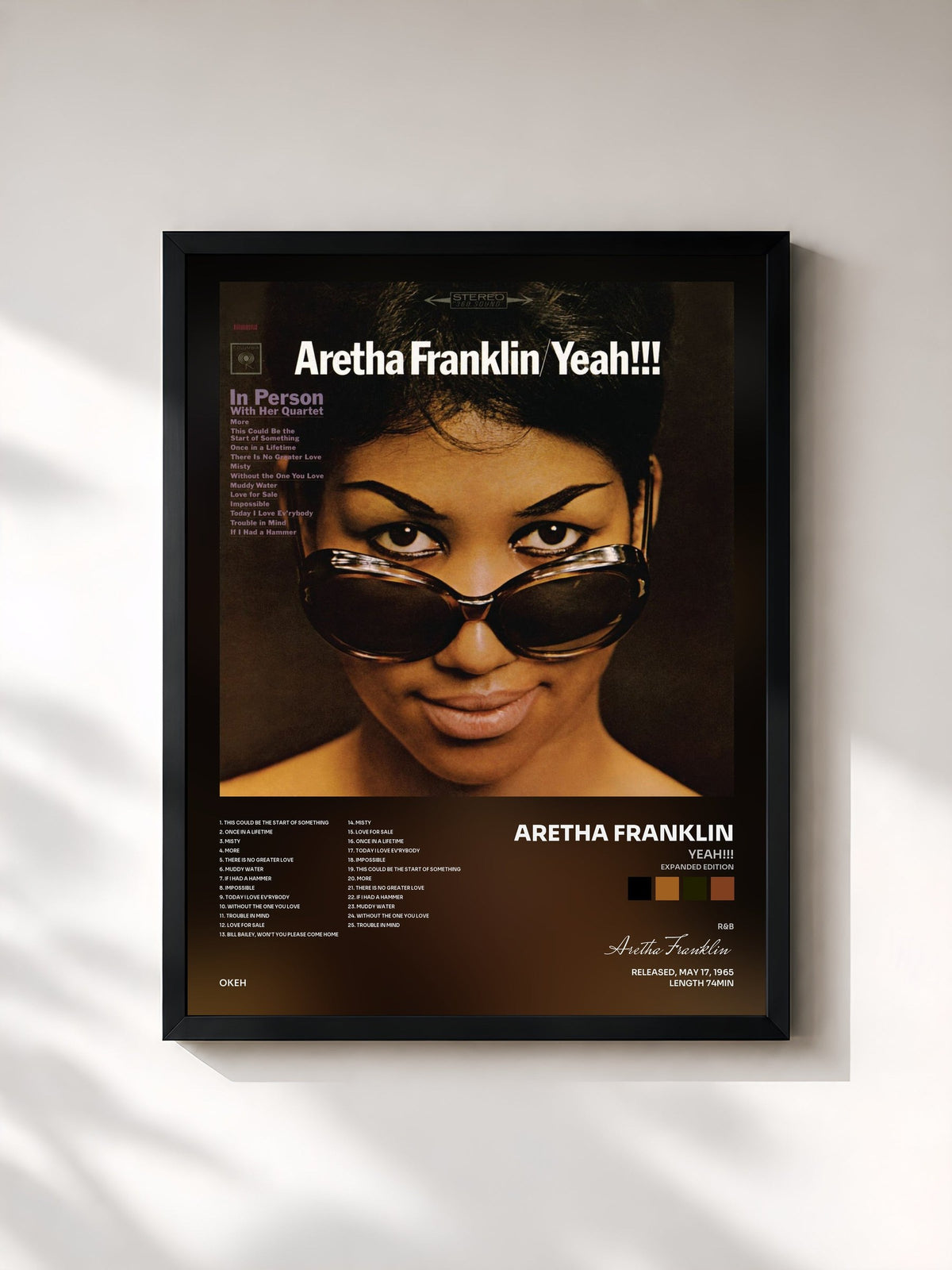 #noir Yeah!!! (Expanded Edition) von Aretha Franklin als gerahmter Kunstdruck, schwarzer Rahmen, gedruckt und gerahmt in Frankreich