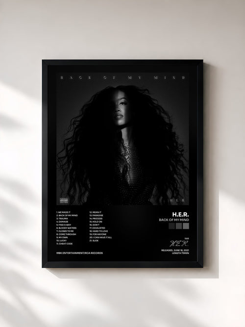 H.E.R. · Back of My Mind — Affiche encadrée