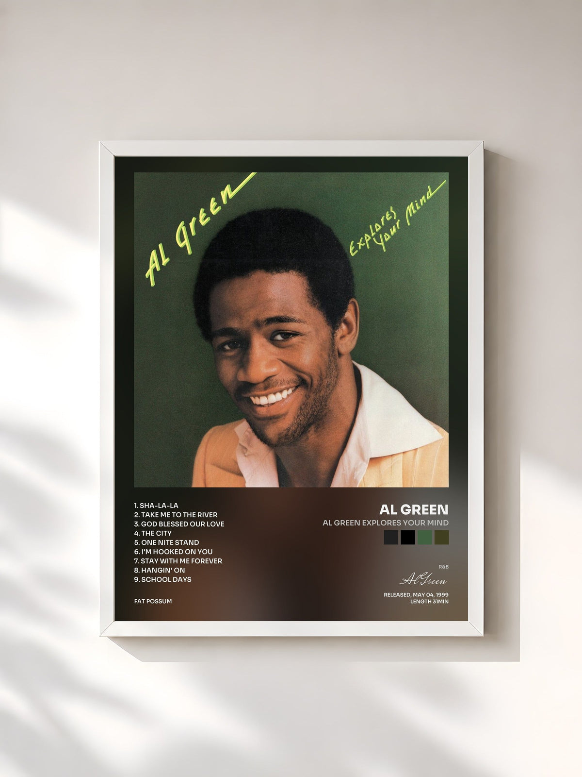 #blanc Al Green Explores Your Mind von Al Green als gerahmter Kunstdruck, weißer Rahmen, gedruckt und gerahmt in Frankreich