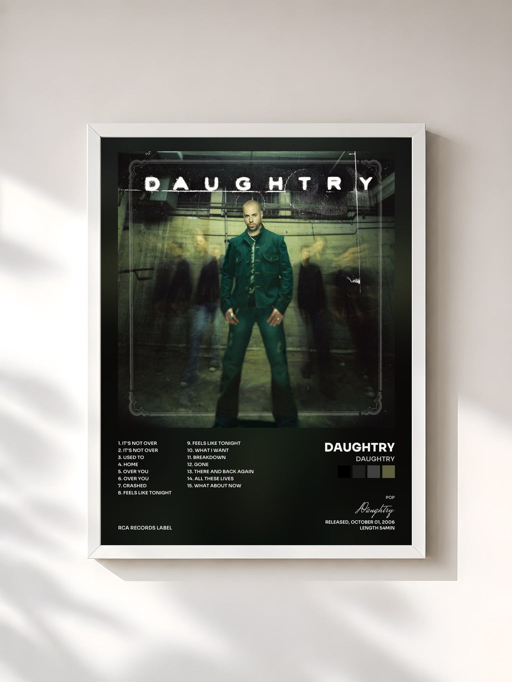 #blanc Daughtry by Daughtry as a framed art print, white frame, printed and framed in France