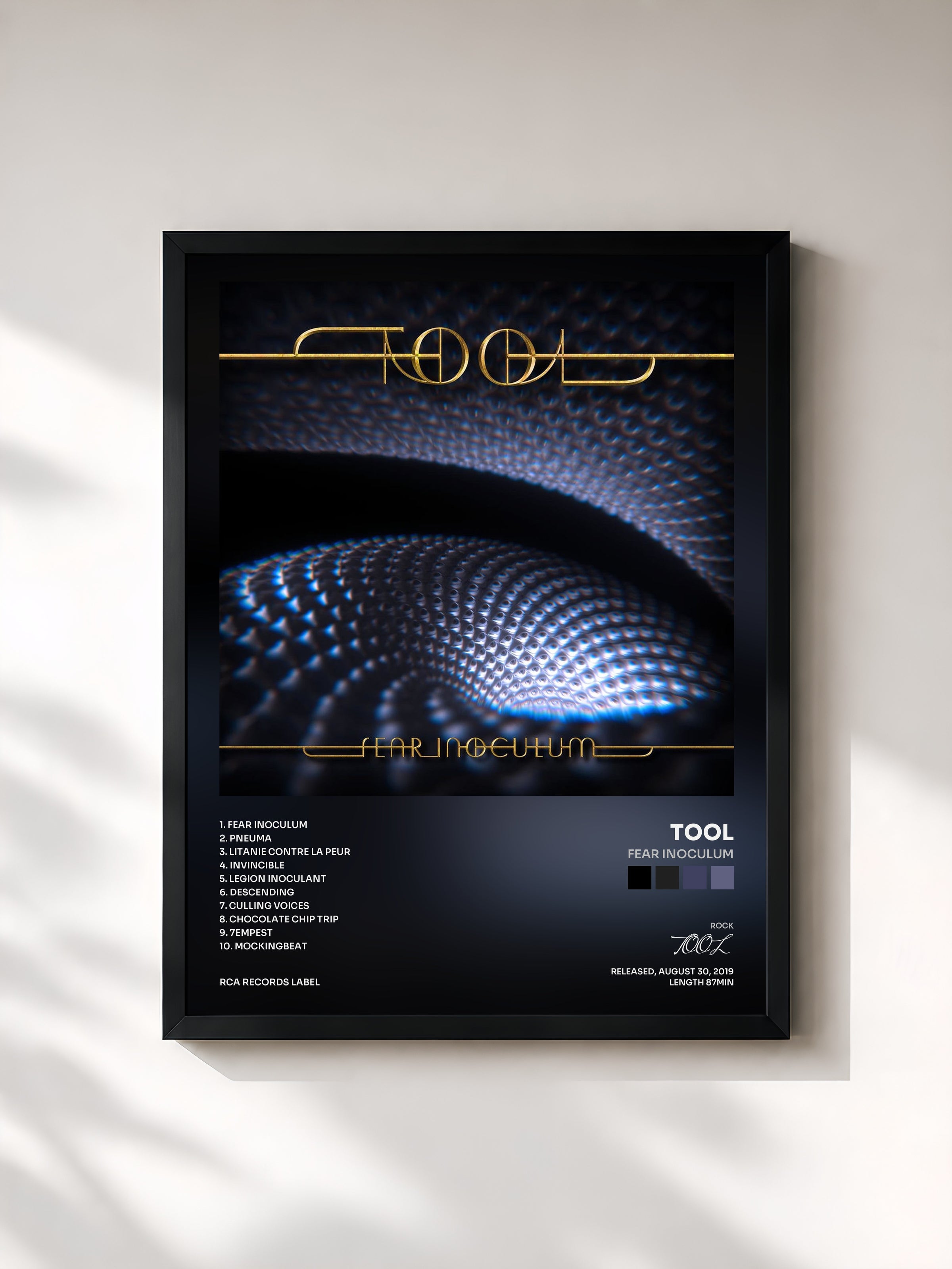 #noir Fear Inoculum by TOOL as a framed art print, black frame, printed and framed in France