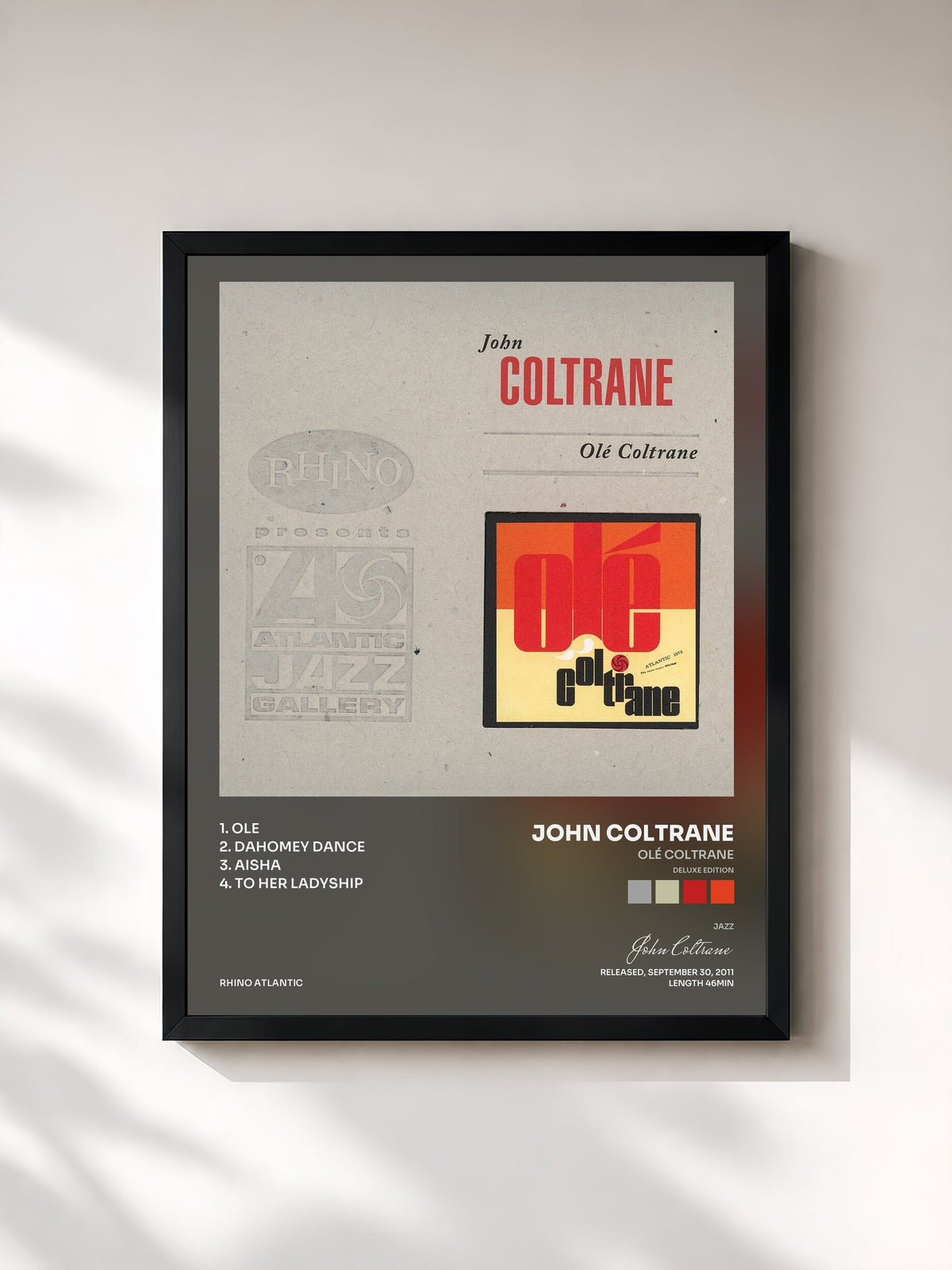 #noir Tableau de l'album Olé Coltrane (Deluxe Edition) de John Coltrane, cadre noir, imprimé et encadré en France