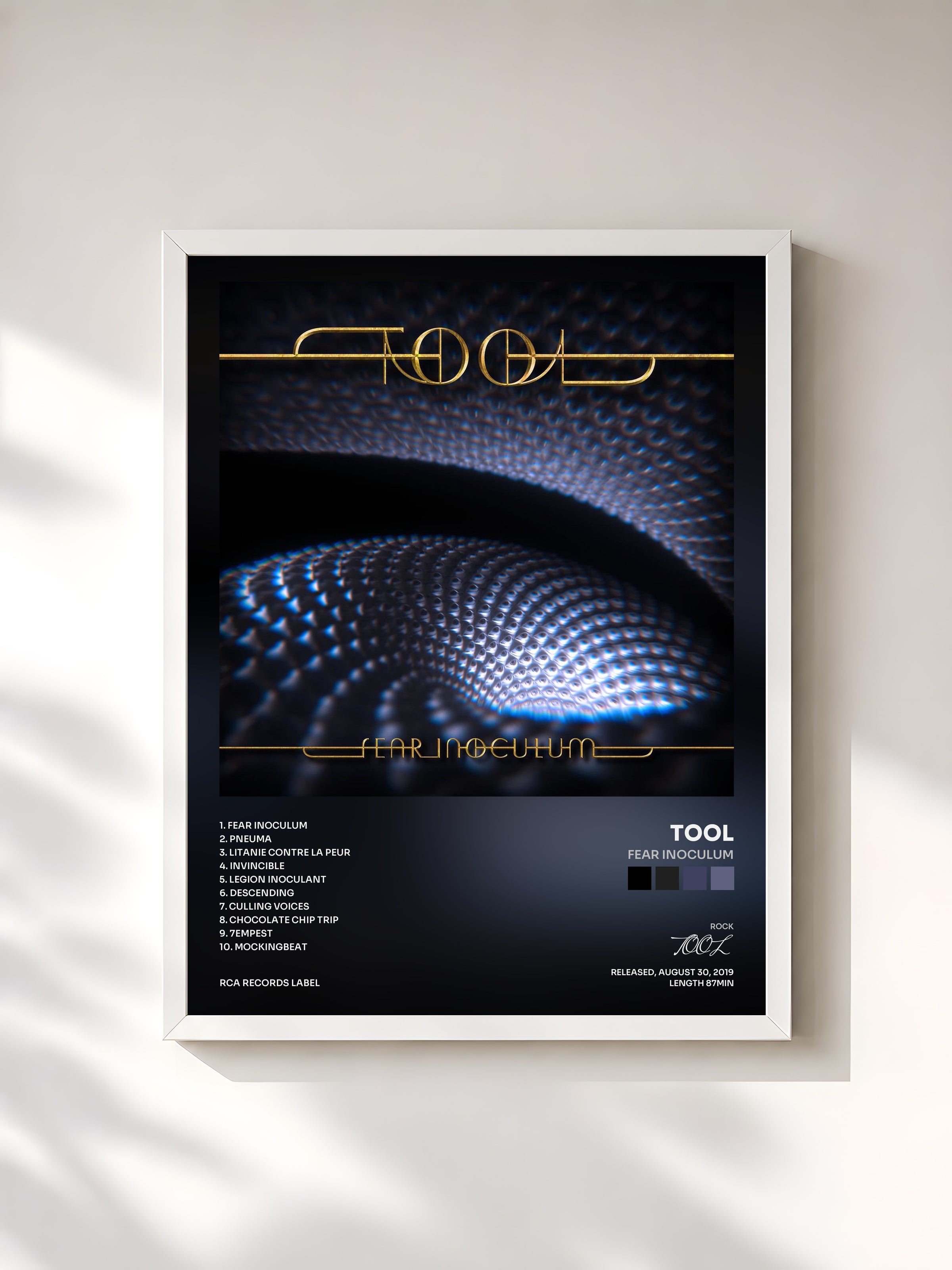 #blanc Fear Inoculum by TOOL as a framed art print, white frame, printed and framed in France