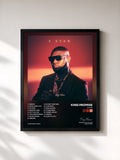 #noir 5 Star di King Promise in stampa incorniciata, cornice nera, stampata e incorniciata in Francia