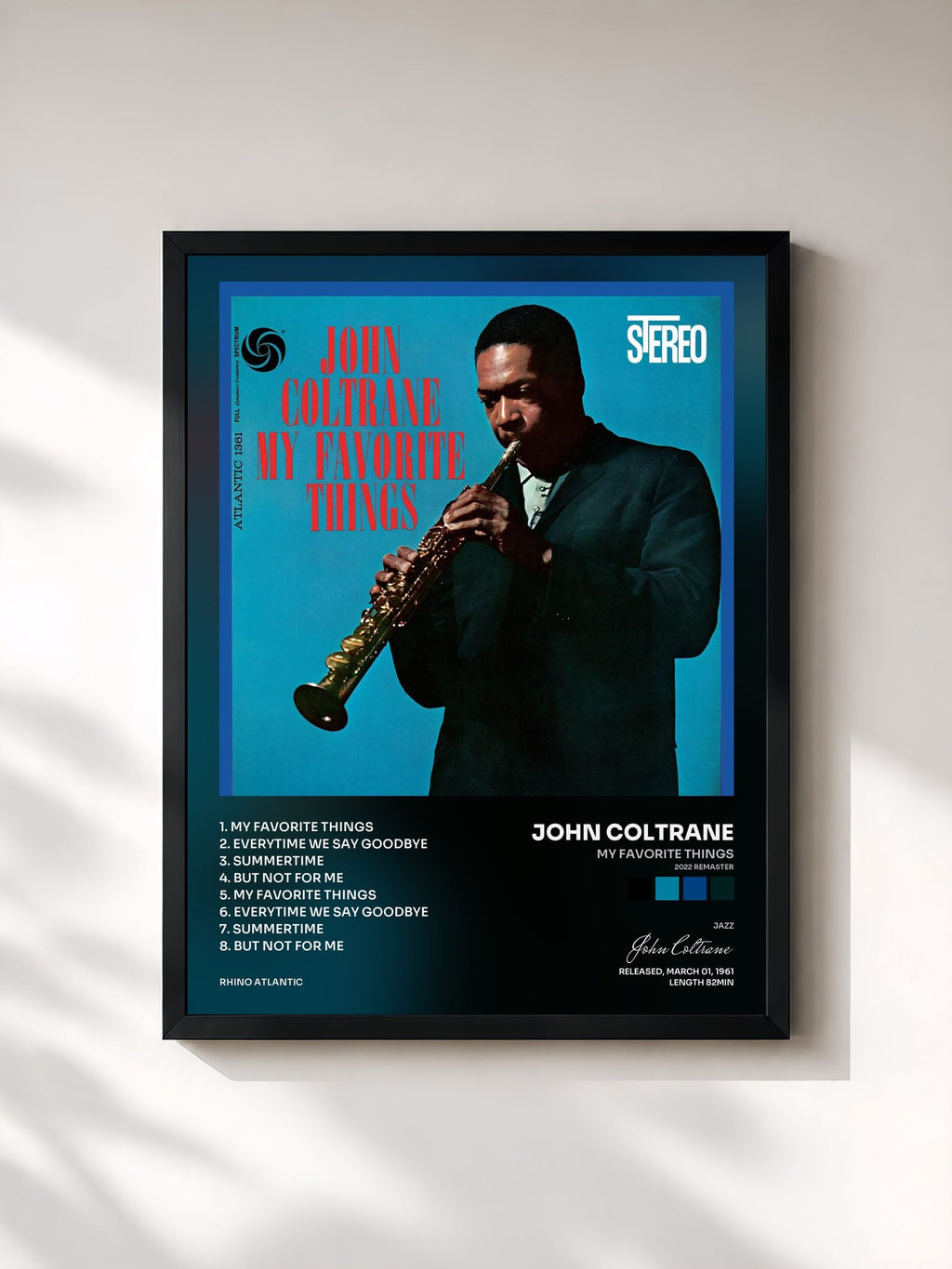 #noir My Favorite Things (2022 Remaster) di John Coltrane in stampa incorniciata, cornice nera, stampata e incorniciata in Francia