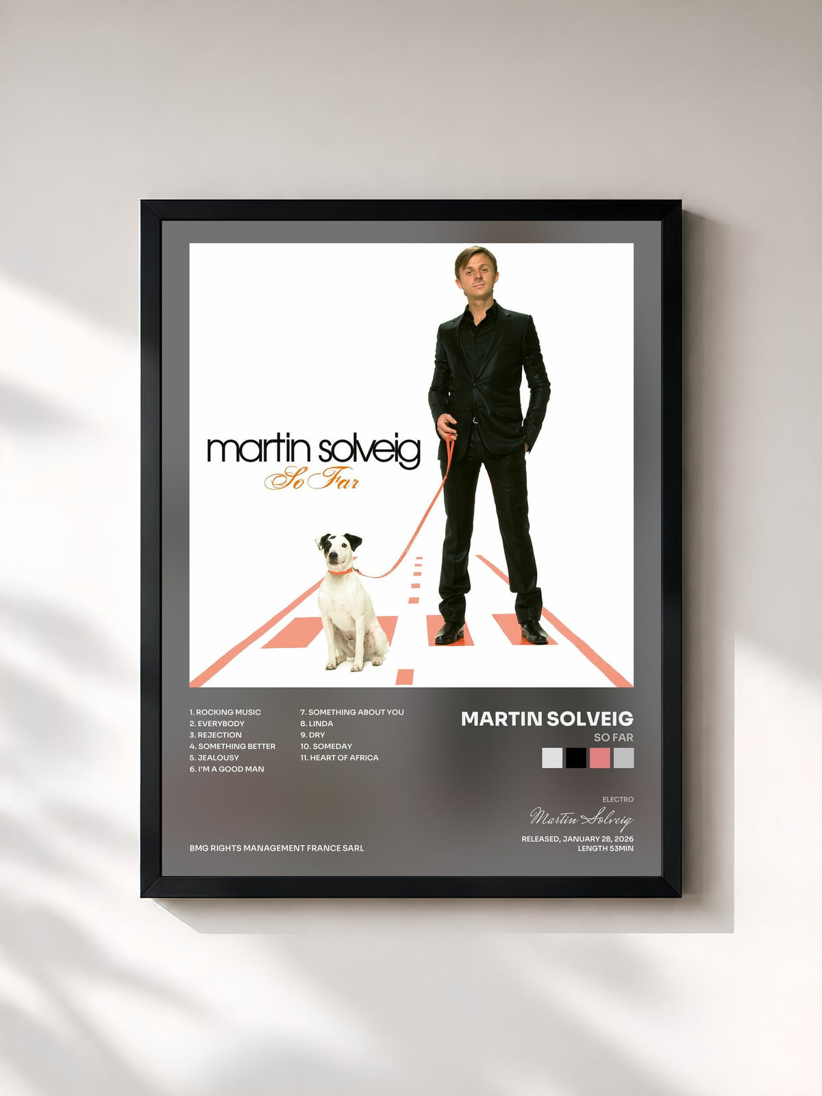 #noir Tableau de l'album So Far de Martin Solveig, cadre noir, imprimé et encadré en France