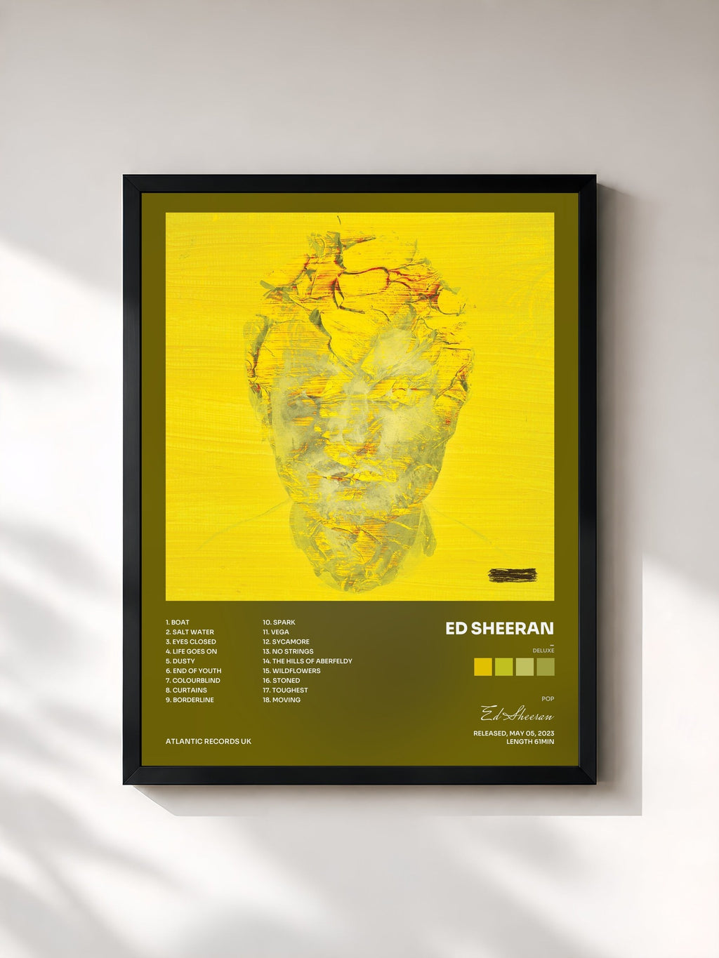 #noir Tableau de l'album - (Deluxe) de Ed Sheeran, cadre noir, imprimé et encadré en France
